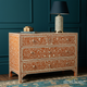 Handcrafted Floral Inlay Wooden Chest of Drawers | Luxury Handmade Chest of Drawer