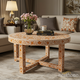 Ornate Floral Inlay Round Coffee Table | Luxury Handmade Coffee Table