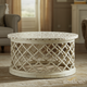 Round Carved White Coffee Table | Luxury Handmade Coffee Table