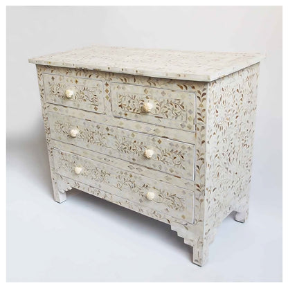 4 Drawers Dresser White Mother Of Pearl