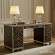 Elegant Wooden Office Desk with Gold Detailing | Luxury Handmade Desk
