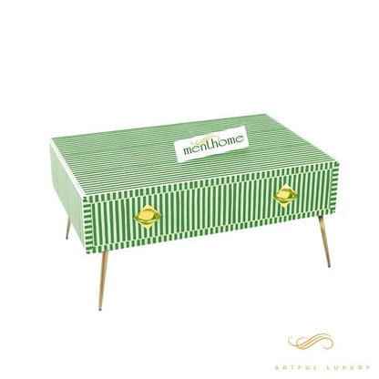 Handmade resin Inlay Modern Striped Pattern Coffee Table | Luxury Handmade Coffee Table