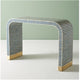 Bone Inlay Waterfall Console Table Navy Blue