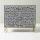 Handmade Bone Inlay Foliage Spiral 3 Drawer Dresser