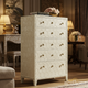 Elegant Beige Chest of Drawers with Gold Knobs | Luxury Handmade Tallboy