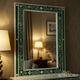 Decorative Wall Mirror with Green Floral Frame | Luxury Handmade Mirror