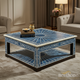 Blue Patterned Square Coffee Table | Luxury Handmade Coffee Table