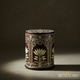 Handcrafted Wooden Floral Inlay Container | Luxury Handmade Stool