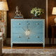Blue Sunburst Pattern Chest of Drawers | Luxury Handmade Dresser