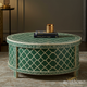 Green Moroccan Pattern Round Coffee Table | Luxury Handmade Coffee Table
