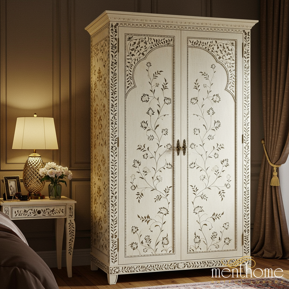 Elegant Floral Hand Painted Wardrobe Cabinet – Hand painted... M(32