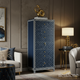 Elegant Blue Hexagon Pattern Tall Chest of Drawers | Luxury Handmade Tallboy