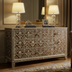 Decorative Inlaid Floral Pattern Wooden Dresser | Luxury Handmade Dresser