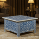 Handcrafted Blue and White Floral Inlay Coffee Table | Luxury Handmade Coffee Table