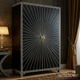 Black and Gold Sunburst Wardrobe Cabinet | Luxury Handmade Wardrobe