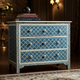 Vintage-Inspired Blue Patterned Chest of Drawers | Luxury Handmade Chest of Drawer