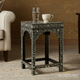 Black and White Floral Patterned Side Table | Luxury Handmade Side Table