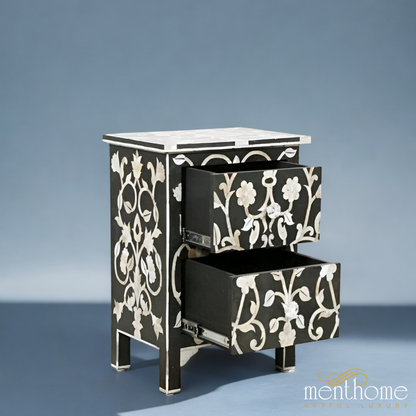 Handmade Bedside Pearl Inlay | Luxury Handmade Bedside Table
