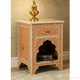 Handcrafted Bone Inlay Side Table with Intricate Floral Pattern | Luxury Handmade Bedside Table