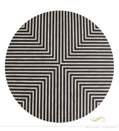 Bone Inlay Stripes Pattern Coffee Table | Luxury Handmade Coffee Table