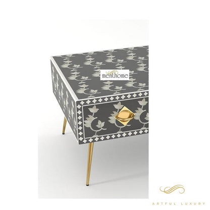 Overlay Floral Coffee Table Handmade Bone Inlay | Luxury Handmade Coffee Table