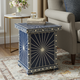 Navy Blue and Gold Decorative Side Table | Luxury Handmade Side Table