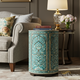 Artisan Painted Drum Table | Luxury Handmade Side Table