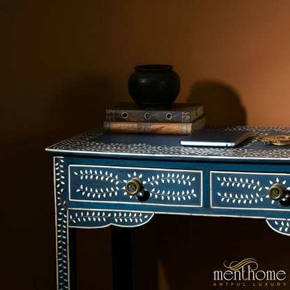 Bone Inlay Executive Desk | Chic and Functional | Intricate Detailing for Modern Spaces | Luxury Handmade Desk