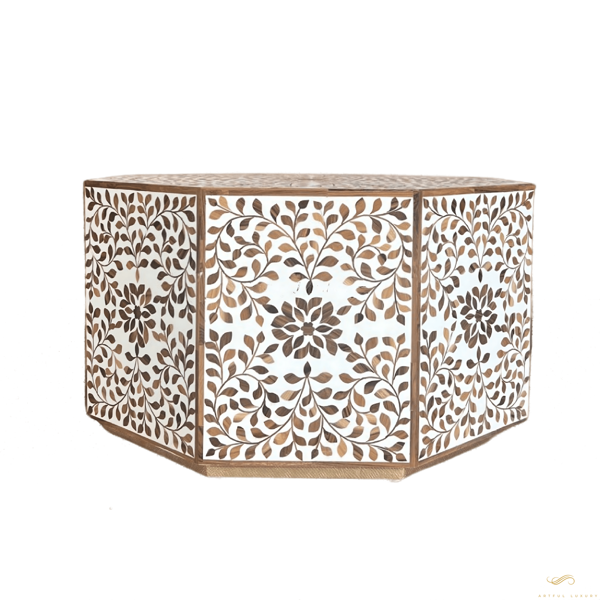 Teak Coffee Table wooden Floral Design | Luxury Handmade Coffee Table