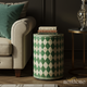Vintage Harlequin Drum Table | Luxury Handmade Side Table