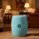 Blue Decorative Ceramic Garden Stool | Luxury Handmade Stool