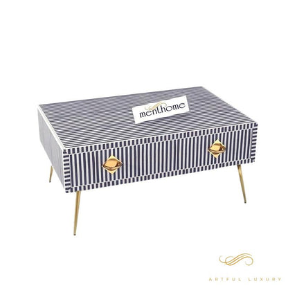 Handmade resin Inlay Modern Striped Pattern Coffee Table | Luxury Handmade Coffee Table