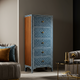 Handcrafted Blue Patterned Wooden Chest of Drawers | Luxury Handmade Tallboy