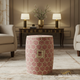 Decorative Hexagonal Pattern Ceramic Garden Stool | Luxury Handmade Stool