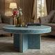 Round Blue Mosaic Coffee Table | Luxury Handmade Coffee Table