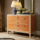 Sunburst Pattern Wooden Chest of Drawers | Luxury Handmade Dresser