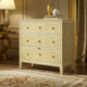 Elegant Hand-Painted Ornate Three-Drawer Chest | Luxury Handmade Chest of Drawer