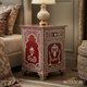 Vintage Red Floral Inlay Bedside Table | Luxury Handmade Bedside Table