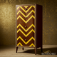 Vintage Chevron Pattern Wooden Chest of Drawers | Luxury Handmade Tallboy