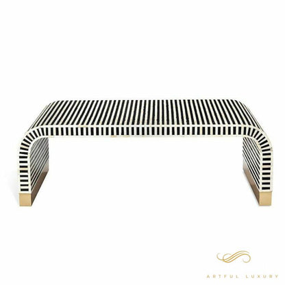 Bone Inlay Waterfall Coffee Table | Antique Design | 40WX40DX17H | Luxury Handmade Coffee Table