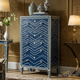 Blue and White Chevron Patterned Chest of Drawers | Luxury Handmade Tallboy