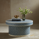 Blue and White Patterned Round Coffee Table | Luxury Handmade Coffee Table