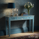 Elegant Blue Hand-Painted Console Table | Luxury Handmade Console