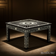 Black and White Inlaid Wooden Coffee Table with Floral Design | Luxury Handmade Coffee Table