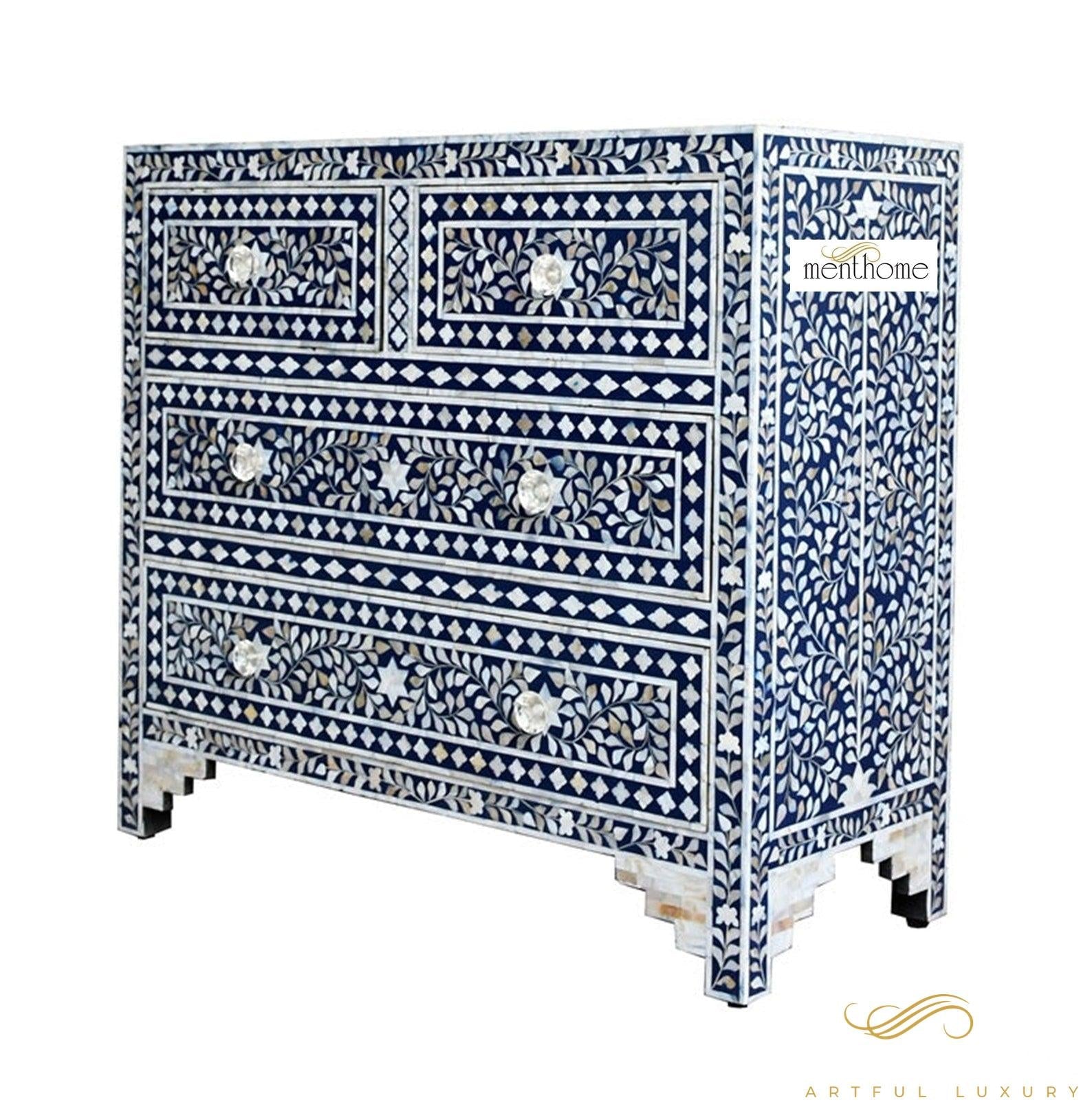 Handmade wooden Dresser Handcrafted Floral Pattern | Luxury Handmade Dresser