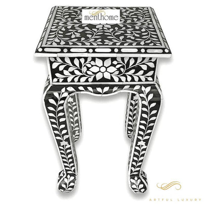Modern Design Stool Handmade Bone Inlay | Luxury Handmade Stool