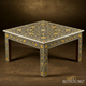 Handcrafted Floral Inlay Wooden Coffee Table | Luxury Handmade Coffee Table