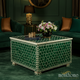 Elegant Green Hexagonal Pattern Coffee Table | Luxury Handmade Coffee Table