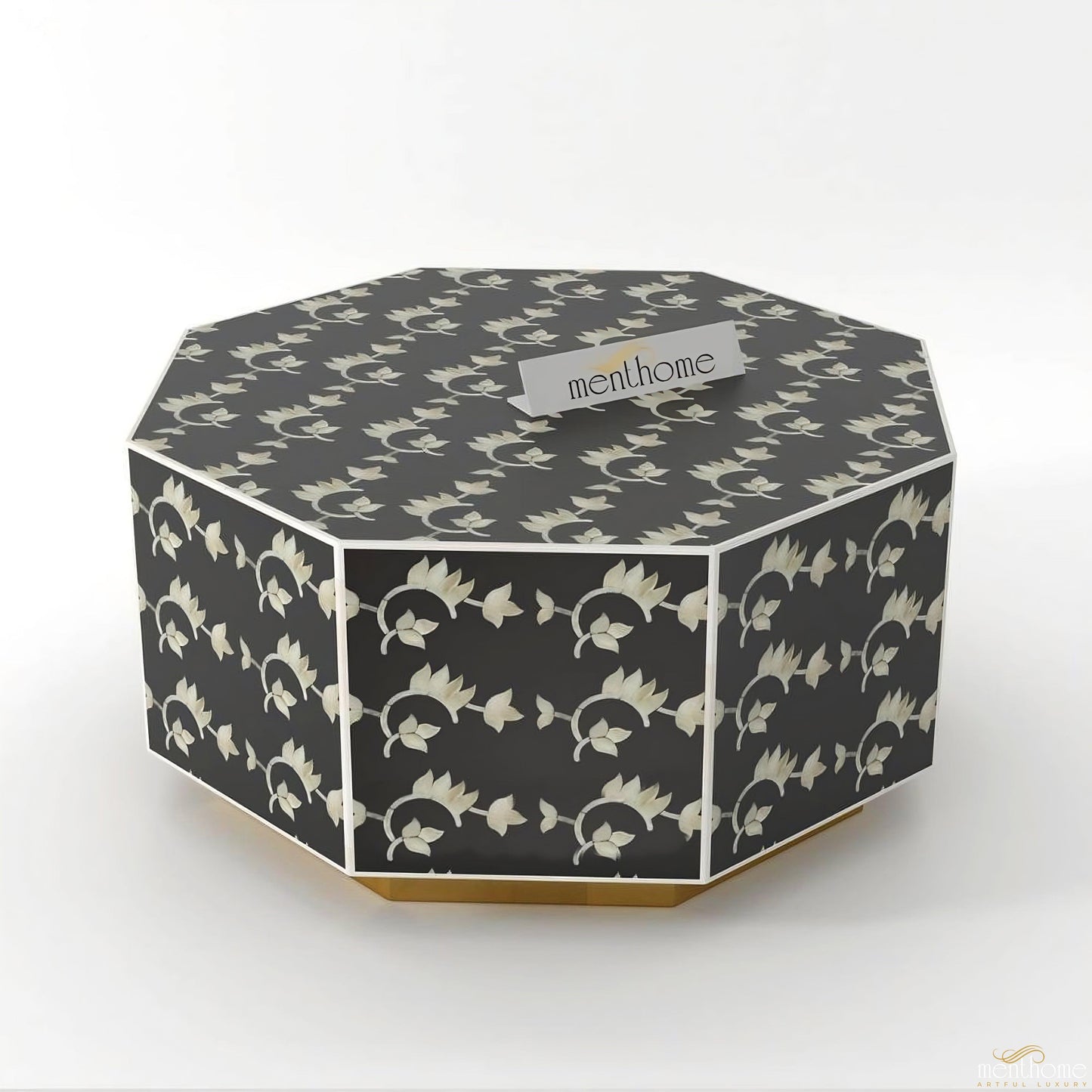 Hexagon Coffee Table Bone Inlay - HoneyComb | Luxury Handmade Coffee Table
