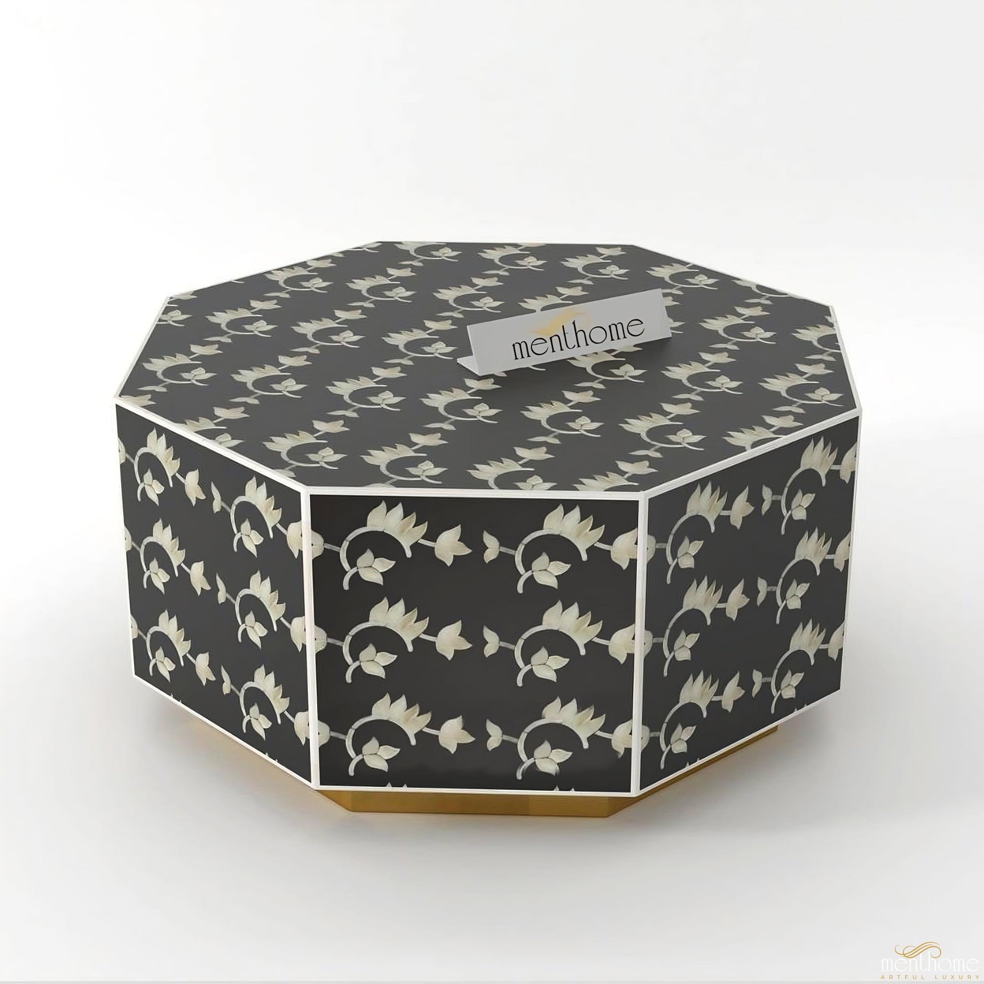 Hexagon Coffee Table Bone Inlay - HoneyComb | Luxury Handmade Coffee Table